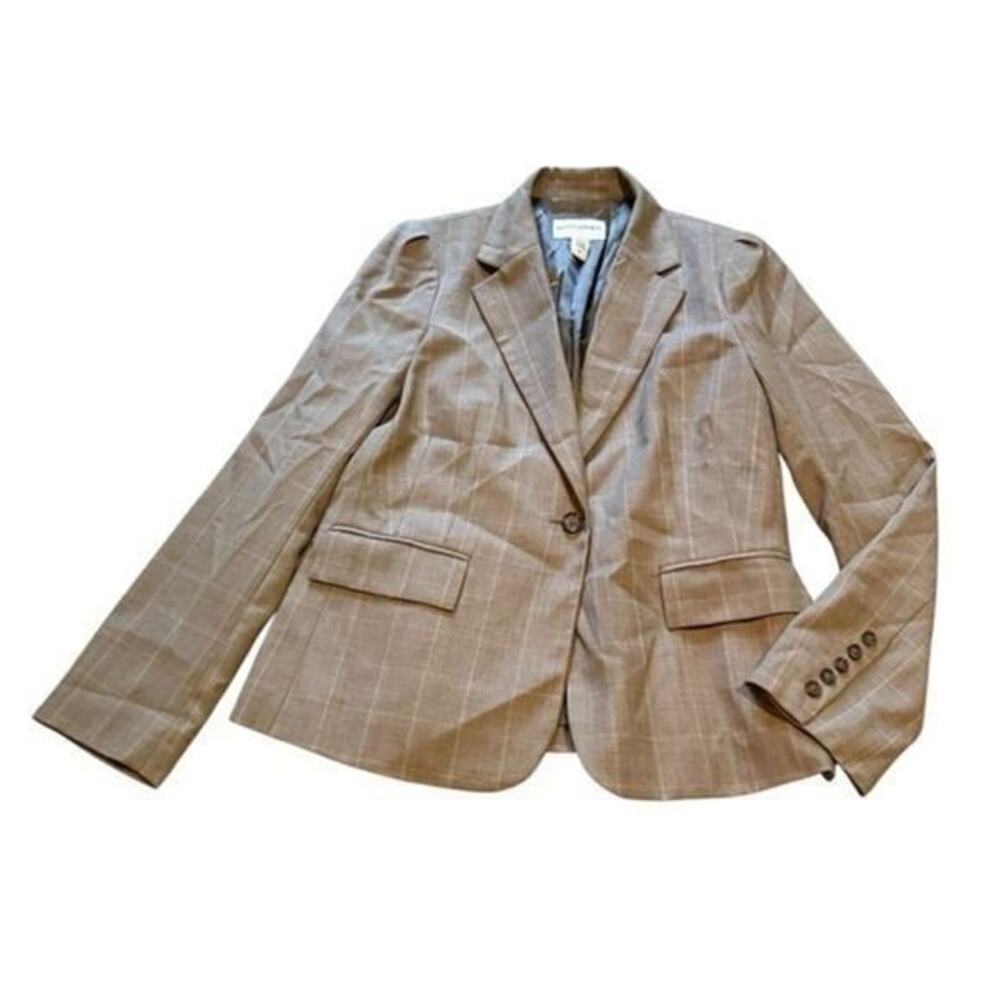 Banana Republic plaid wool blend business power suit blazer